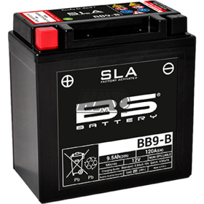 Bateria YB9-B com elect ( BB9-B ) SLA / SEM MANUTENÇÃO / ACTIVADA DE FÁBRICA / PRONTA A UTILIZAR - BS